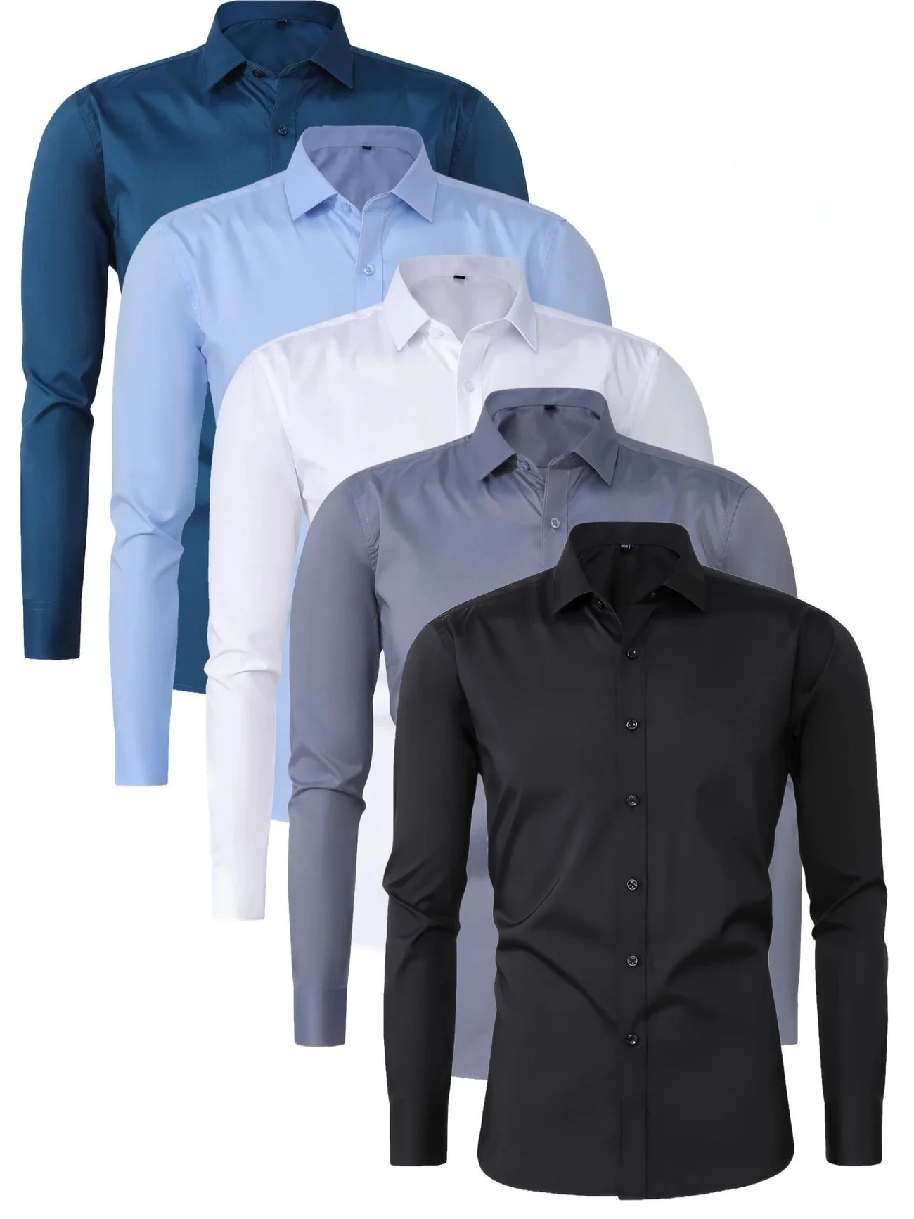 Byron - Elegante Camicia a Maniche Lunghe Con Bottoni - Image 43