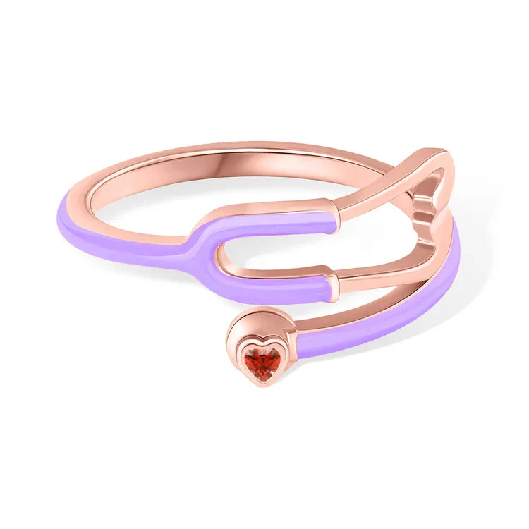 Caitleen - Anello Stetoscopio Con Pietra Portafortuna a Forma Di Cuore - Image 18