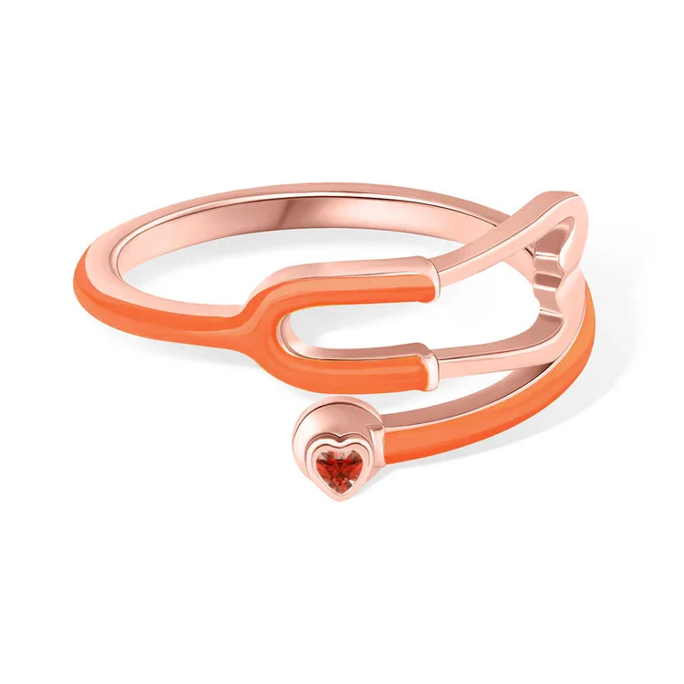 Caitleen - Anello Stetoscopio Con Pietra Portafortuna a Forma Di Cuore - Image 22