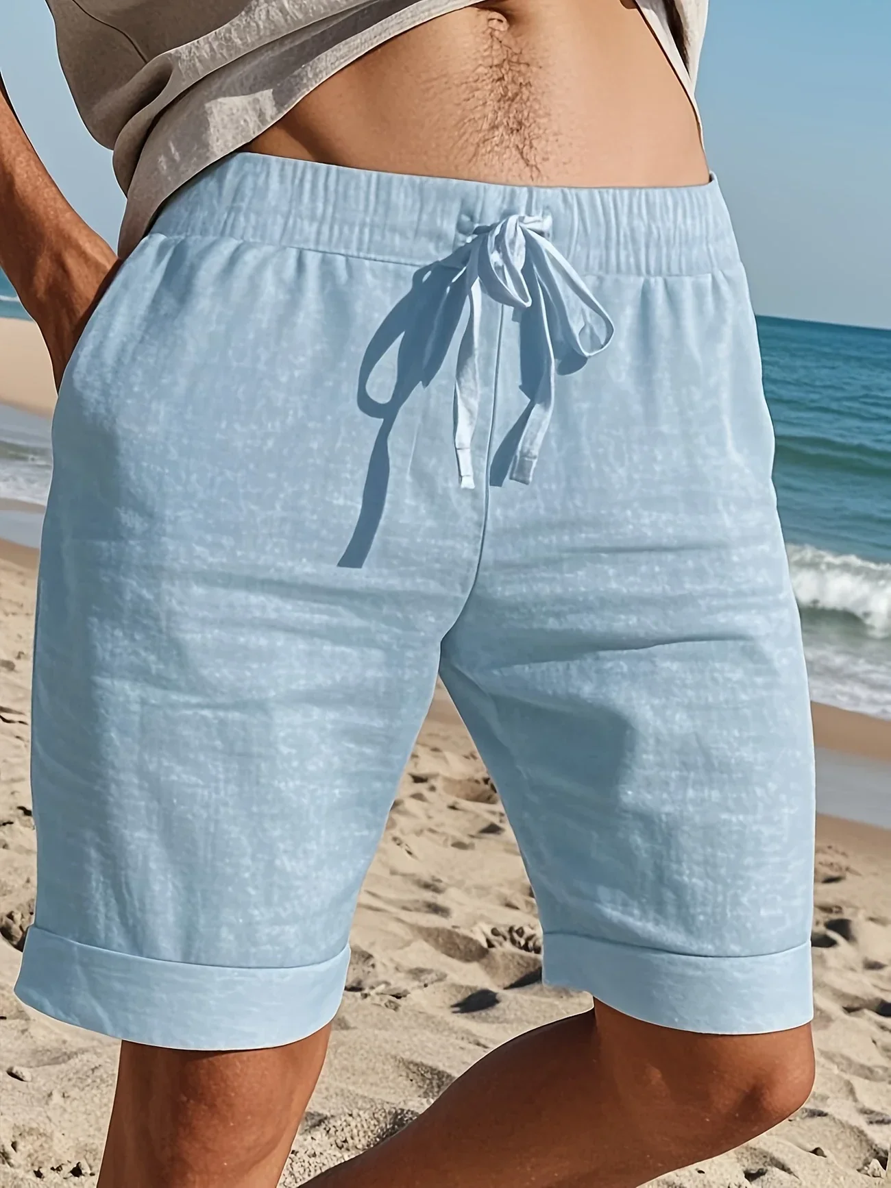 Callan - Pantaloncini Casual In Lino Con Tasca - Image 12