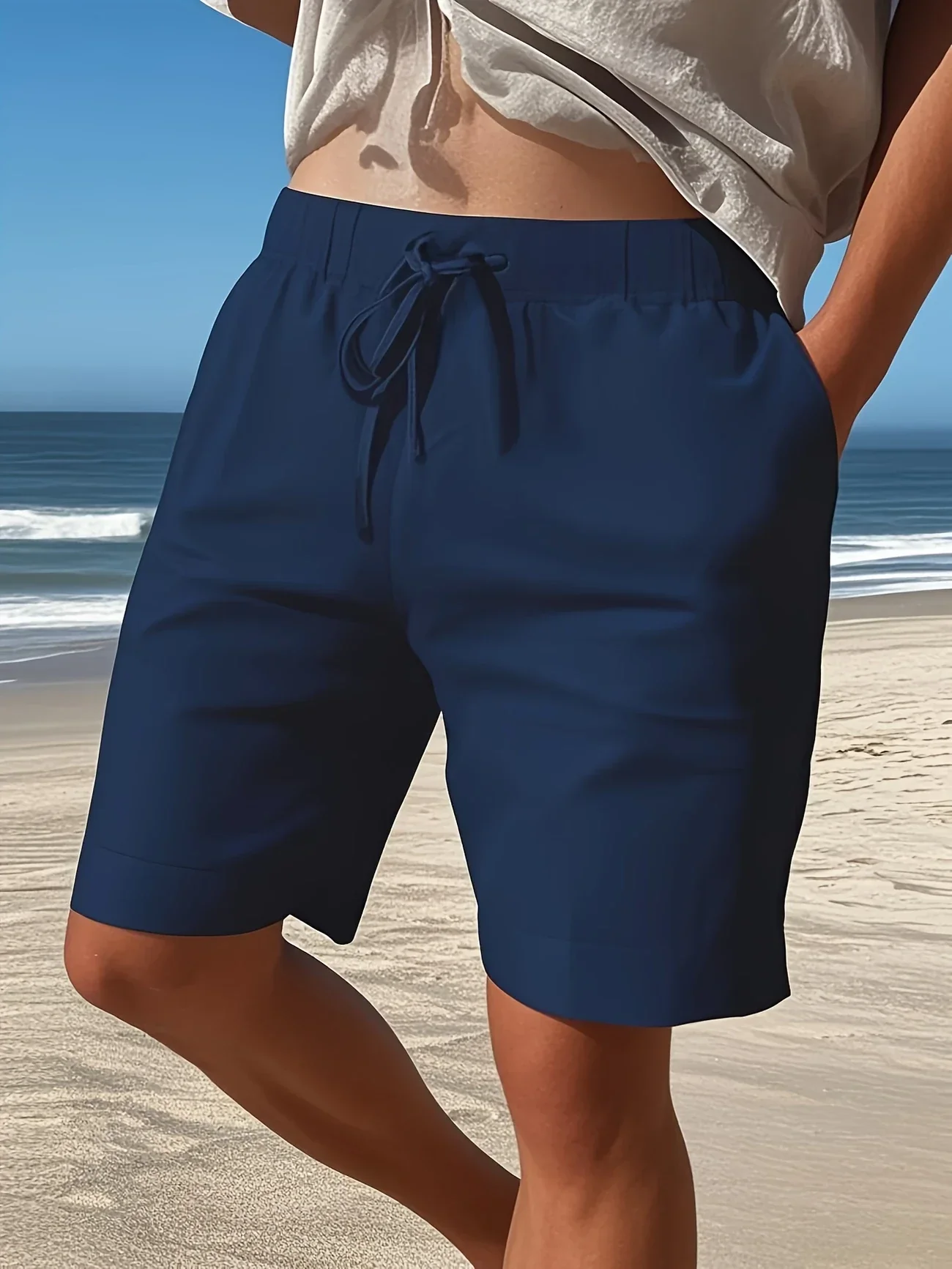Callan - Pantaloncini Casual In Lino Con Tasca - Image 7