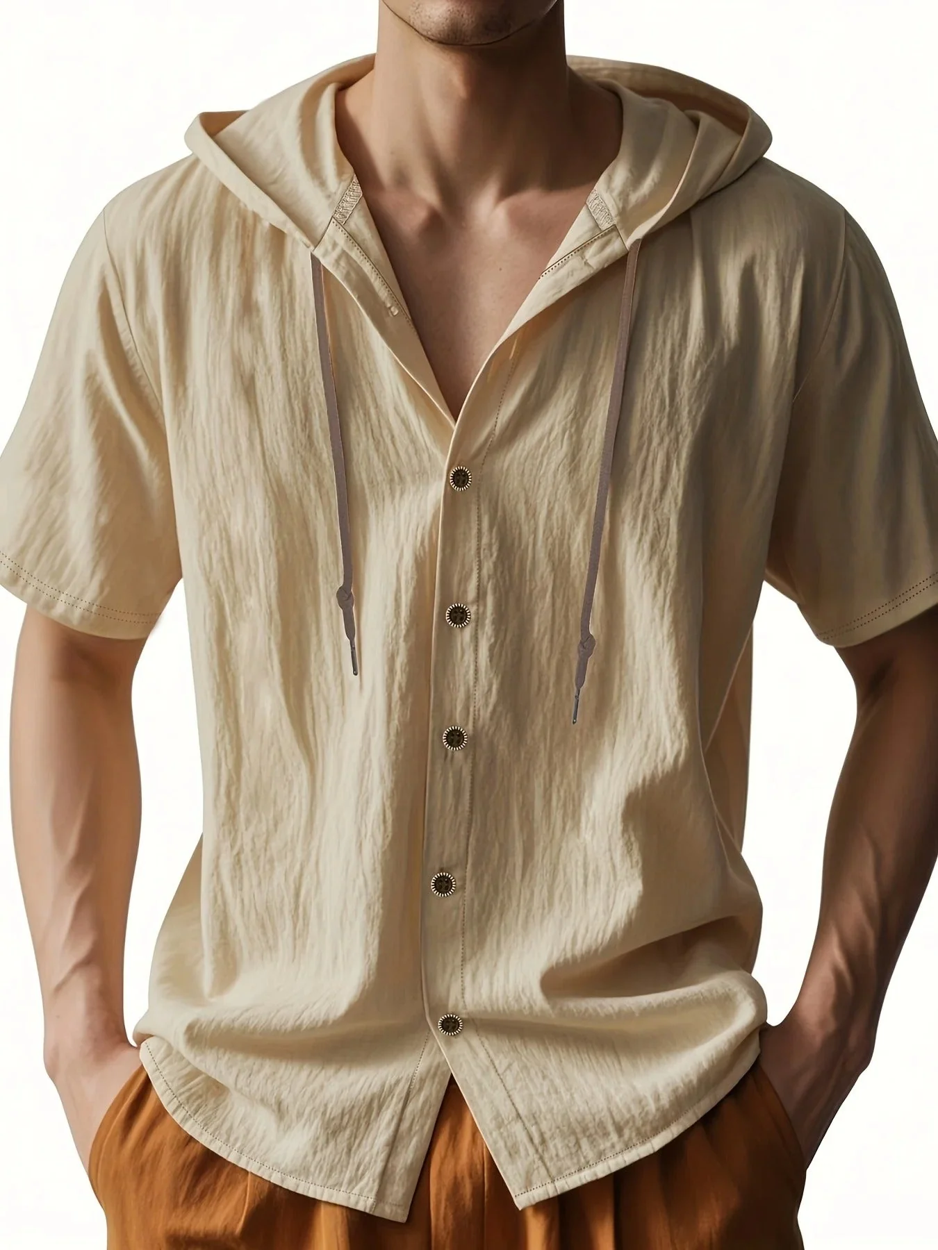 Chadwick - Camicie Leggere In Lino Con Maniche Corte E Cappuccio - Image 7
