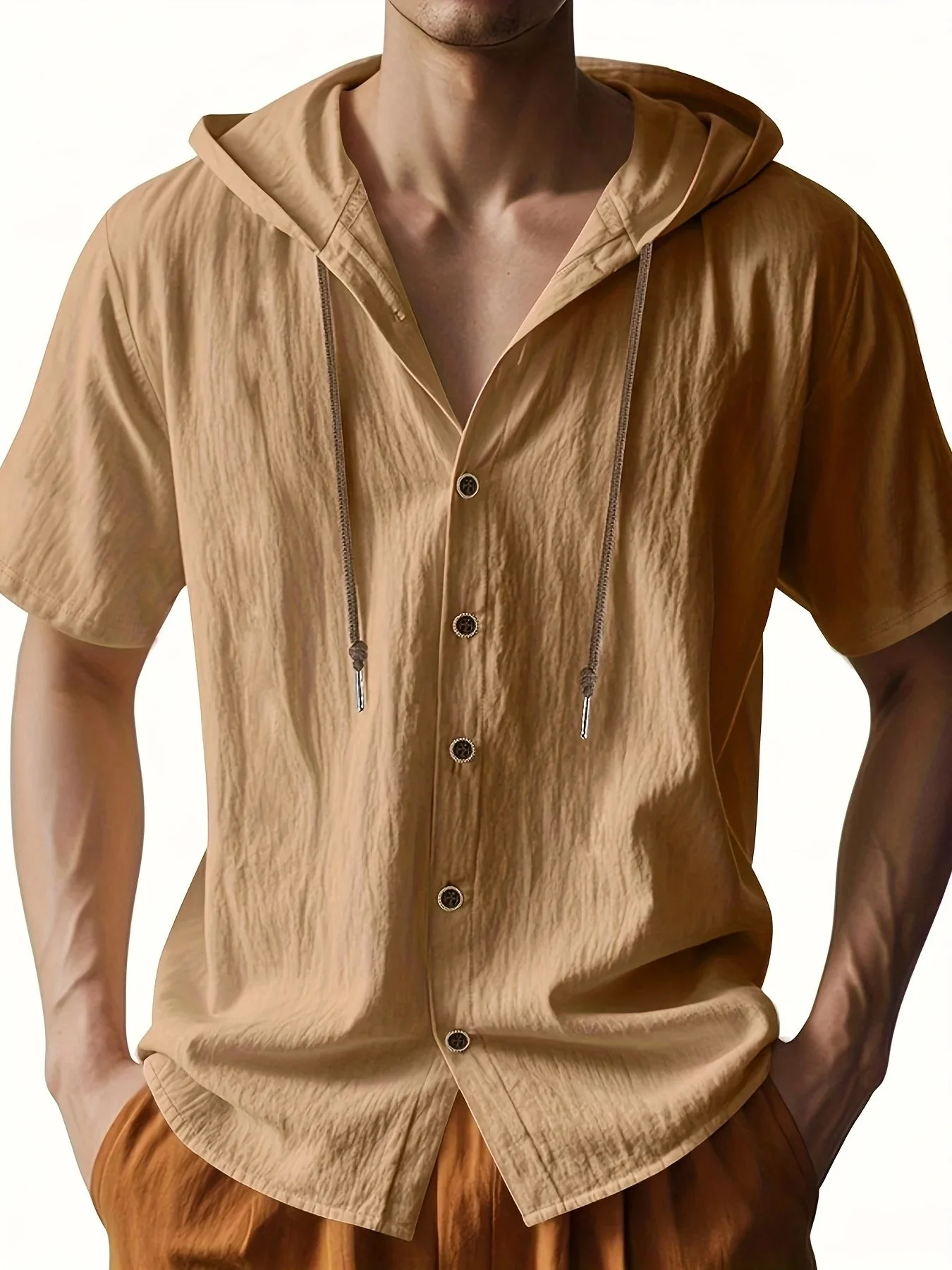Chadwick - Camicie Leggere In Lino Con Maniche Corte E Cappuccio - Image 8
