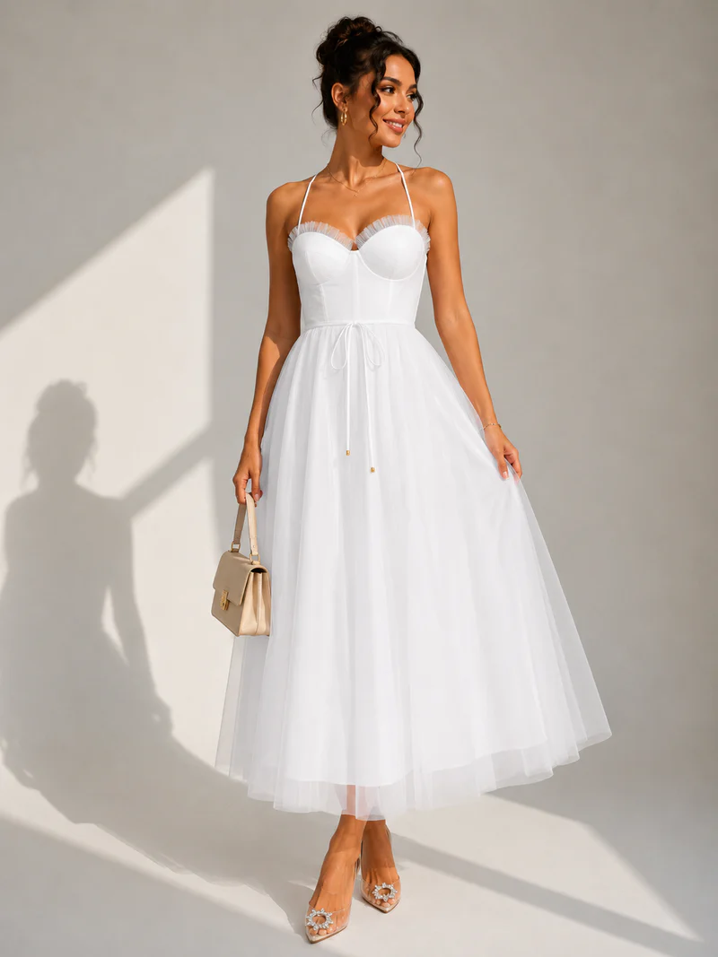 Chiyoko - Elegante Abito MIDI Con Schiena Scoperta - Image 3