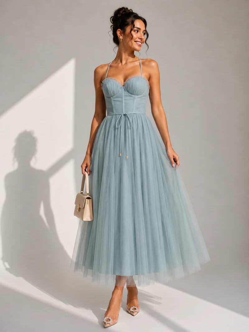 Chiyoko - Elegante Abito MIDI Con Schiena Scoperta - Image 4