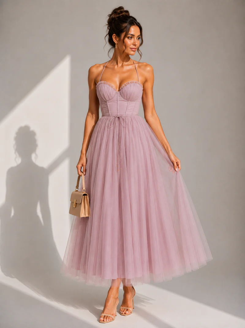 Chiyoko - Elegante Abito MIDI Con Schiena Scoperta - Image 6