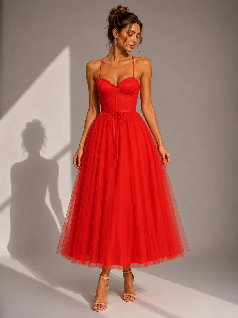 Chiyoko - Elegante Abito MIDI Con Schiena Scoperta - Image 9