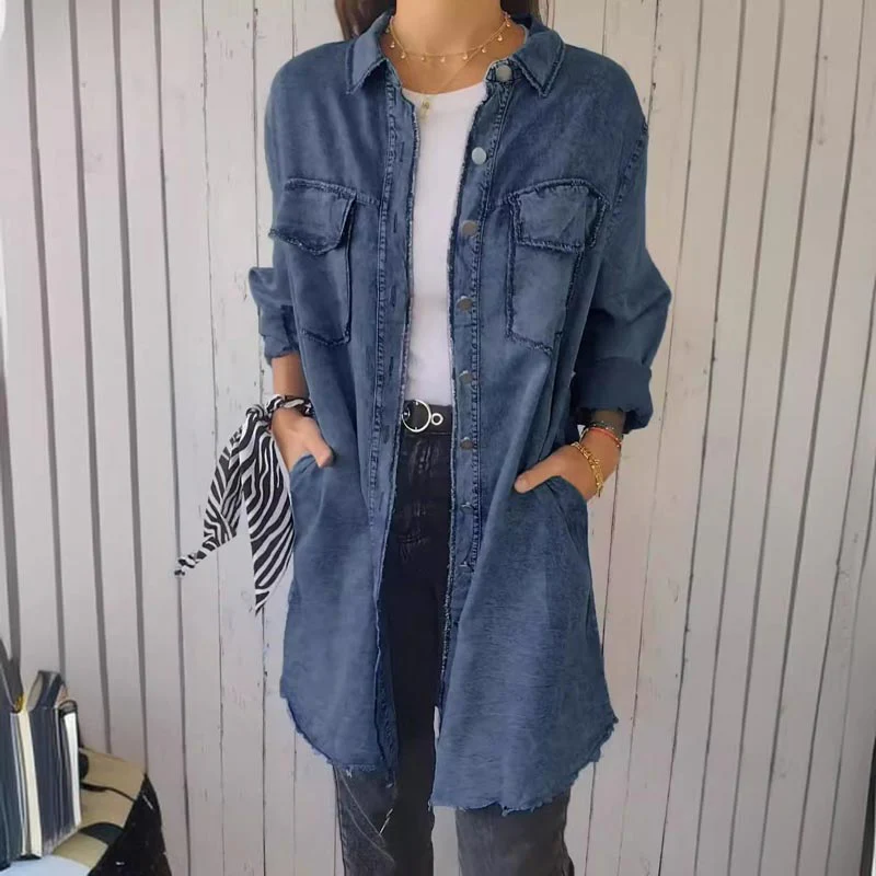 Christiane - Abito chemisier di Jeans Oversize di Tendenza - Image 3