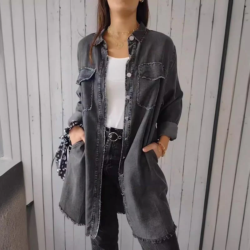 Christiane - Abito chemisier di Jeans Oversize di Tendenza - Image 4