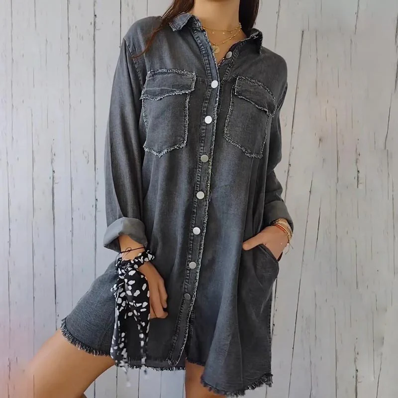 Christiane - Abito chemisier di Jeans Oversize di Tendenza - Image 6