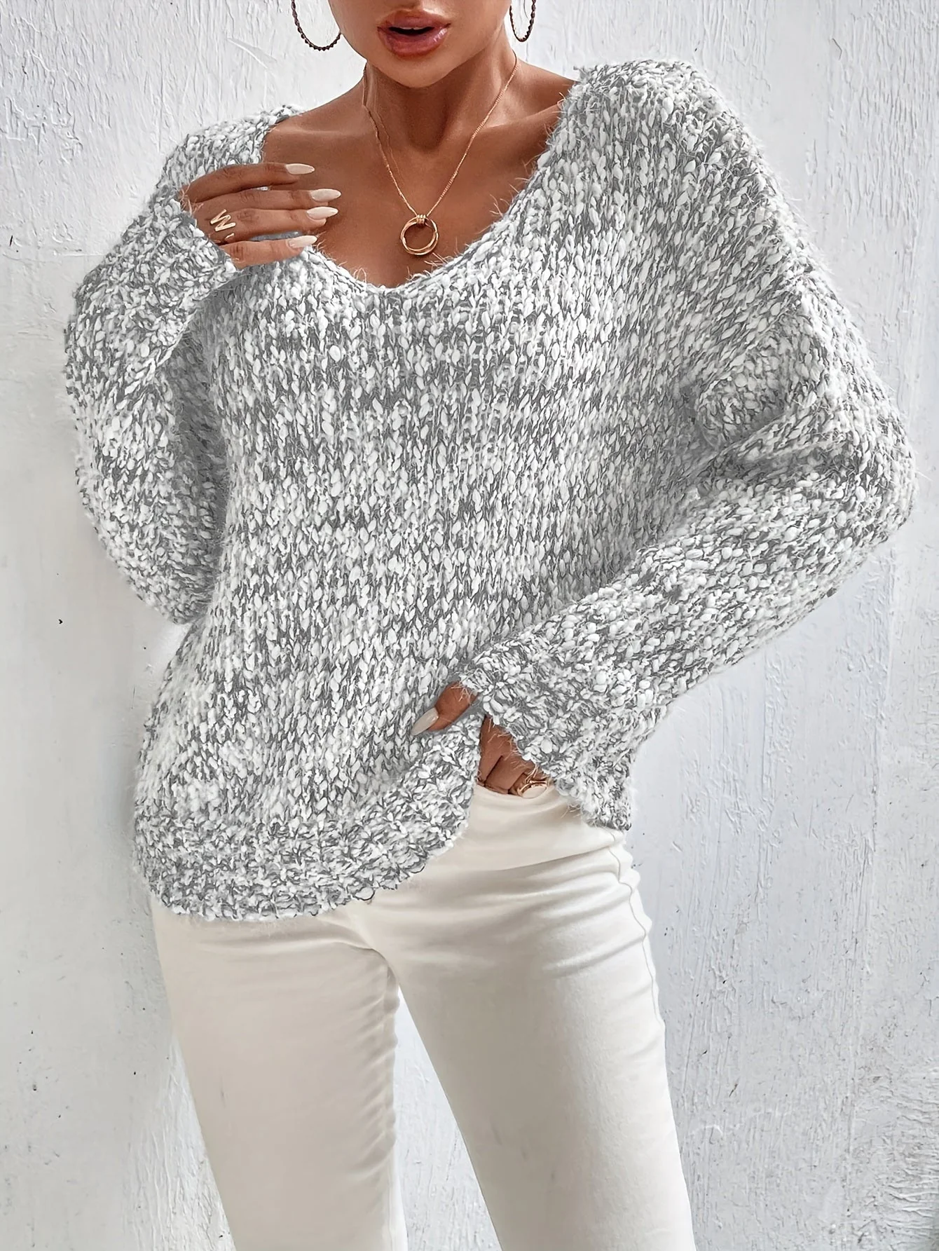 Chryselda - Maglione Casual a Maniche Lunghe Lavorato a Maglia - Image 4