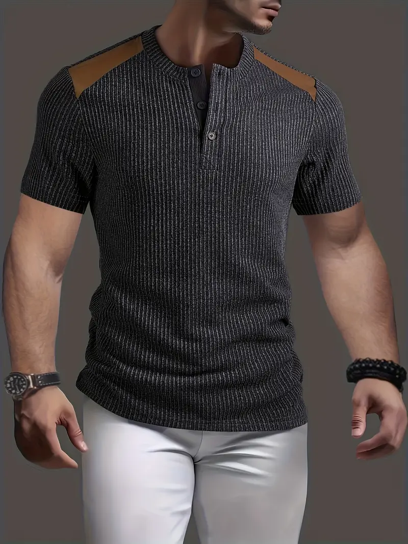 Cihan - Camicia Casual in Maglia a Righe