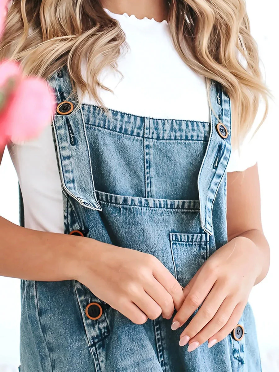 Clarice - Salopette In Denim Distressed Dal Taglio Morbido - Image 9