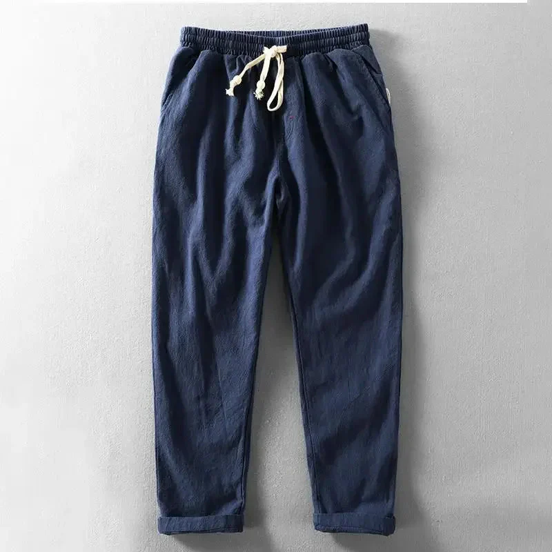 Clarke - Pantaloni Casuale in Lino Con Coulisse In Vita - Image 2