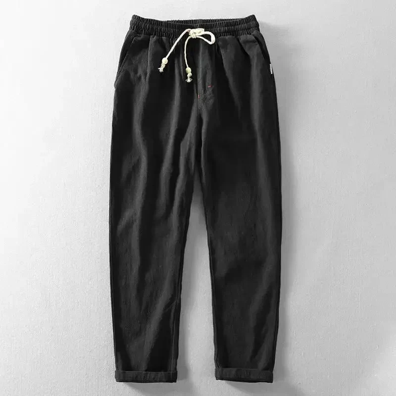 Clarke - Pantaloni Casuale in Lino Con Coulisse In Vita - Image 3