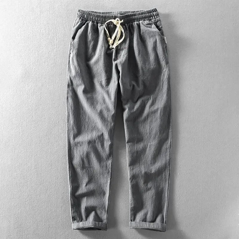 Clarke - Pantaloni Casuale in Lino Con Coulisse In Vita - Image 5