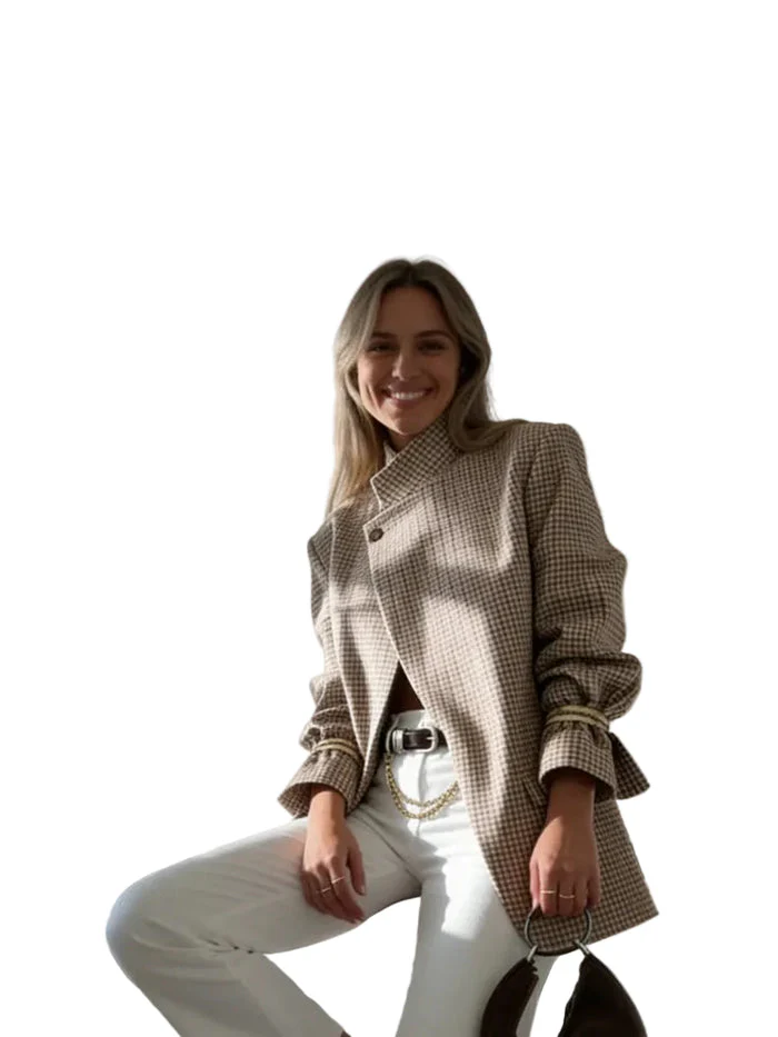 Clodagh - Blazer Strutturato Vintage a Quadri - Image 5