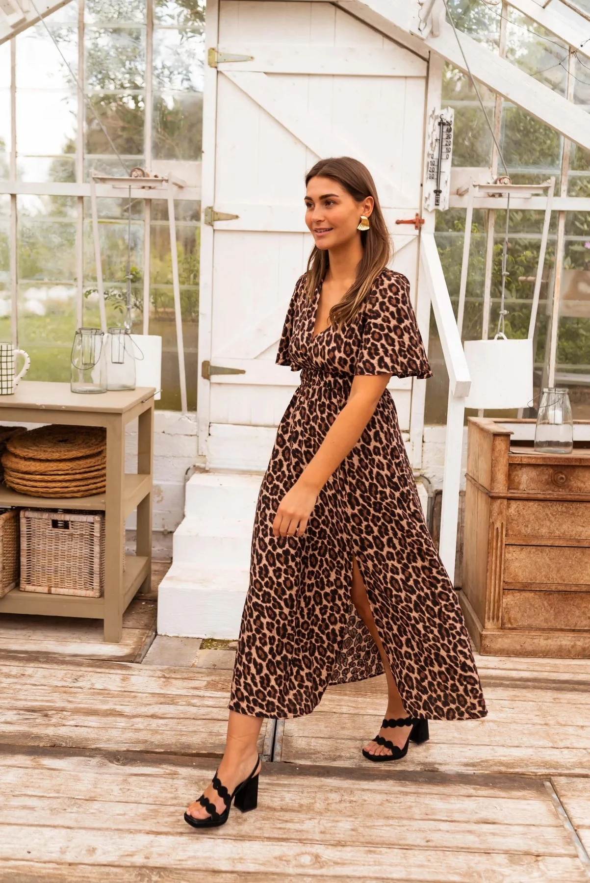 Coralie - Elegante Abito Lungo Con Stampa Leopardata - Image 3