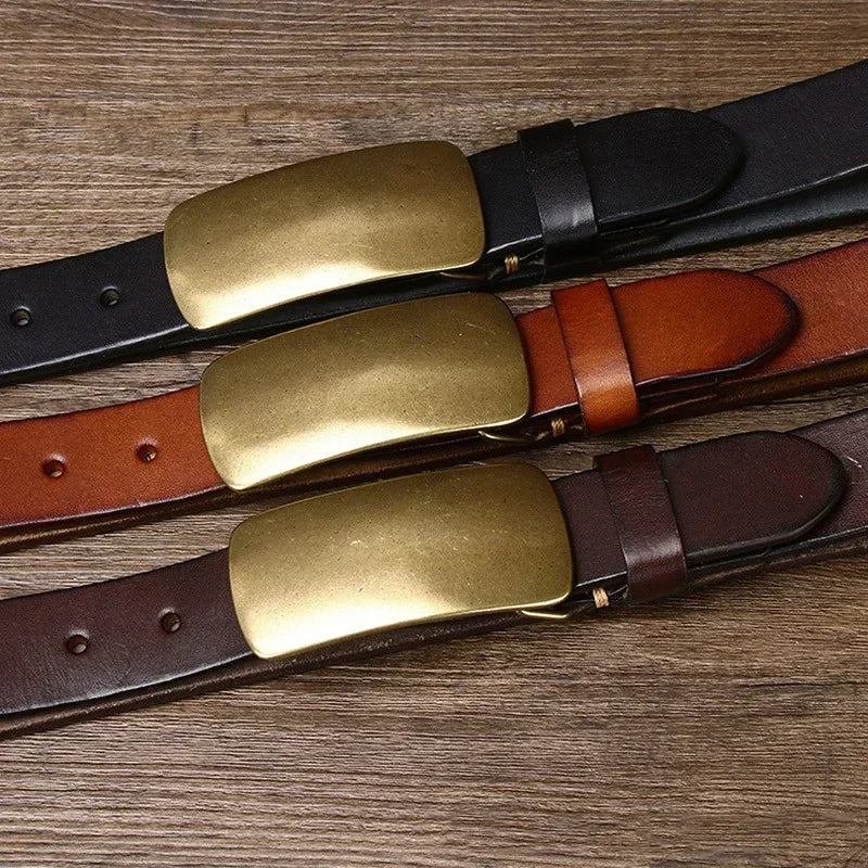 Cristobal - Cintura in Pelle con Fibbia in Ottone Forgiato - Image 10