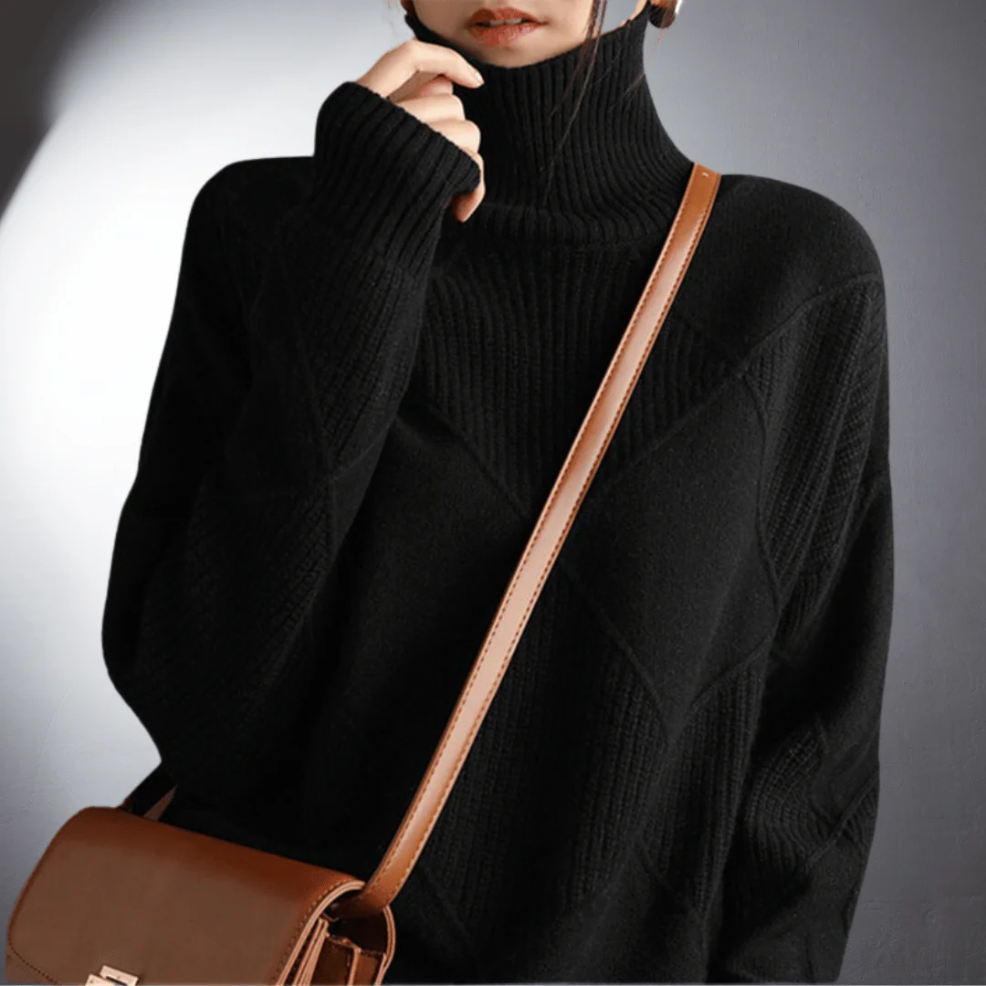 Lady | Maglione Fatto a Mano Con Collo Alto - Image 5