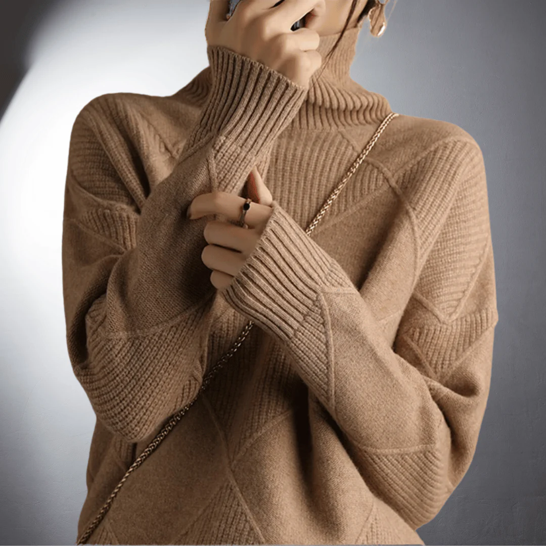 Lady | Maglione Fatto a Mano Con Collo Alto - Image 8