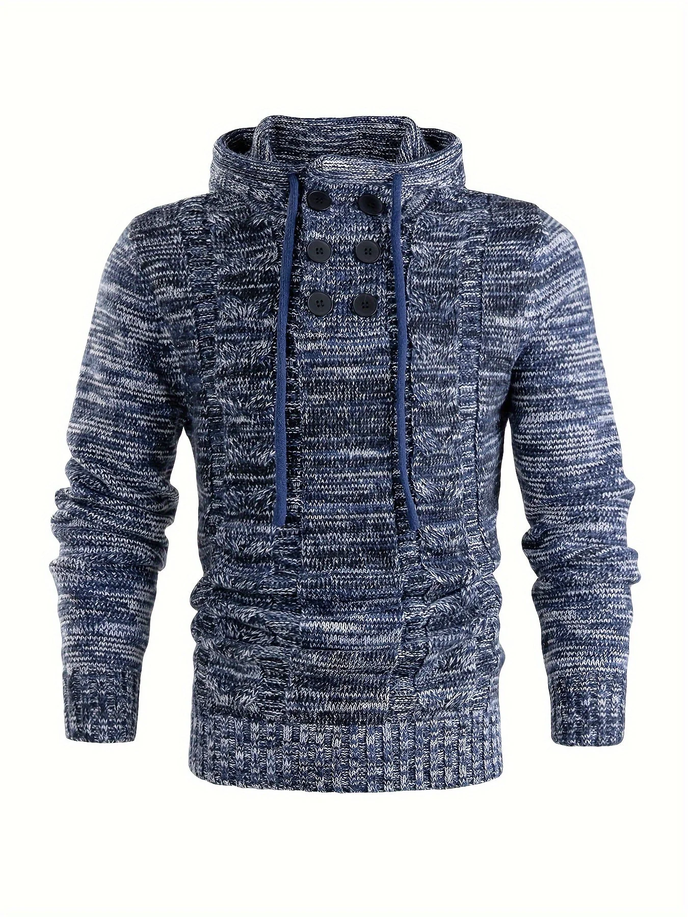 Damiaan - Felpa Con Cappuccio Casual a Maniche Lunghe In Maglia - Image 2