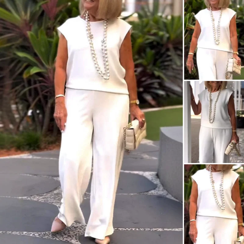 Danelia - Top Senza Maniche e Pantaloni in Misto Cotone e Lino - Image 8
