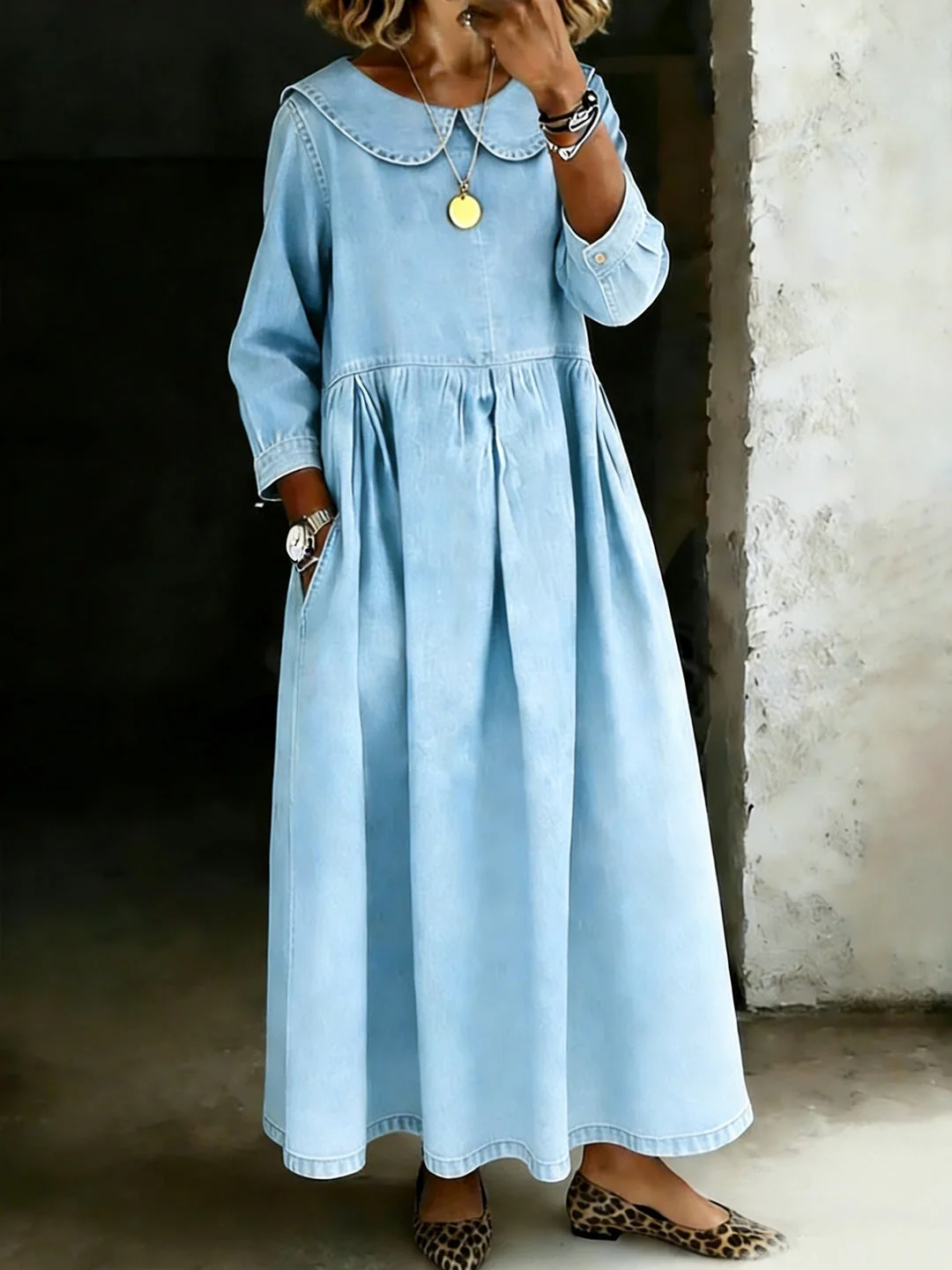 Dasol - Abito in Denim a Maniche Lunghe - Image 3