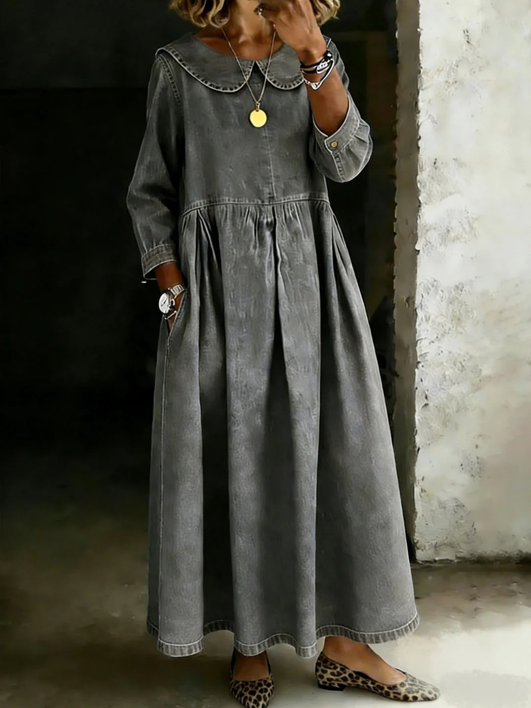 Dasol - Abito in Denim a Maniche Lunghe - Image 4