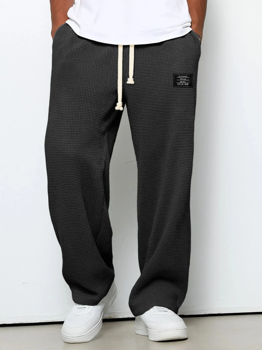 Daved - Pantaloni Casual In Maglia Waffle Con Coulisse - Image 3