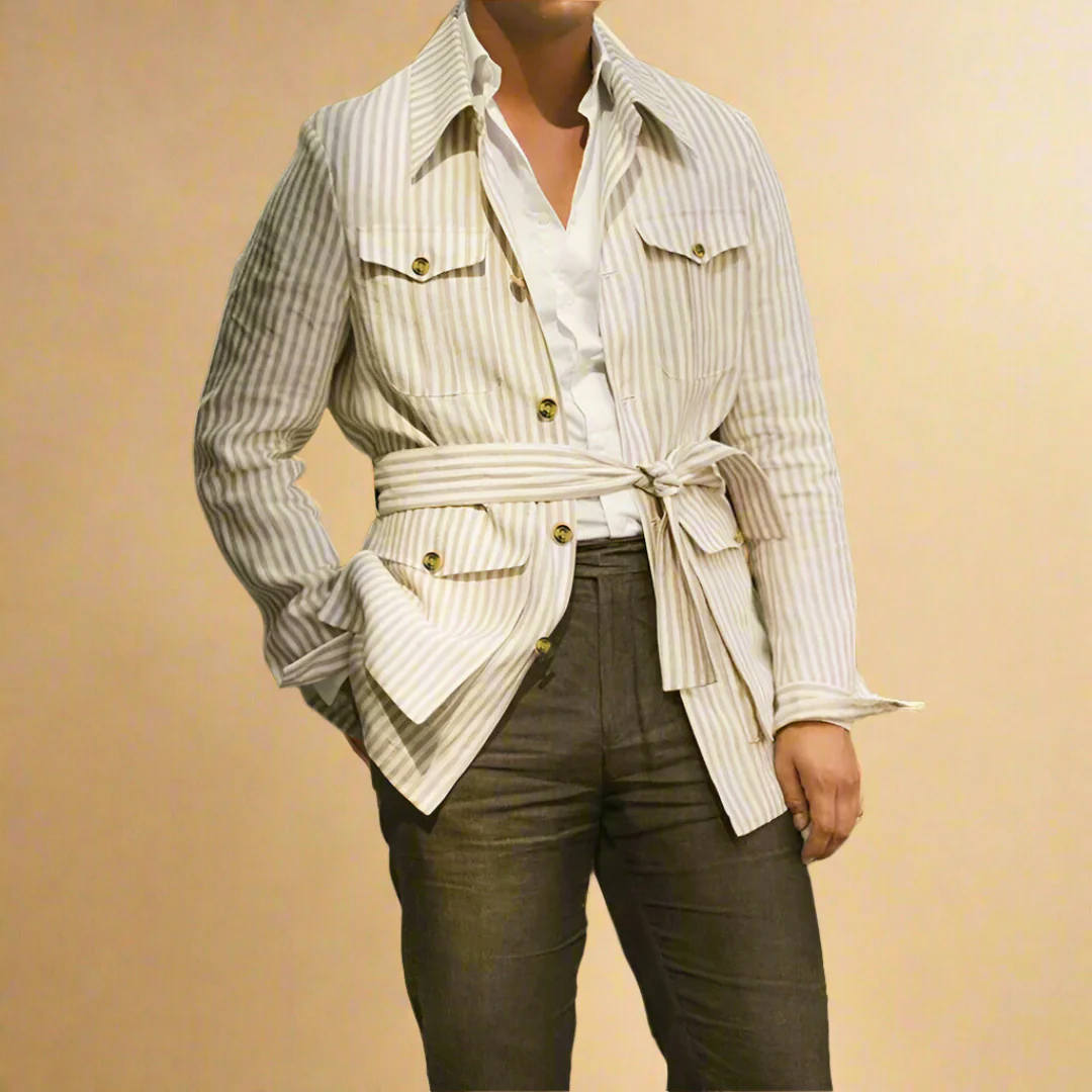 Davion - Camicia Casuale Con Cintura E Tasche Multiple - Image 2