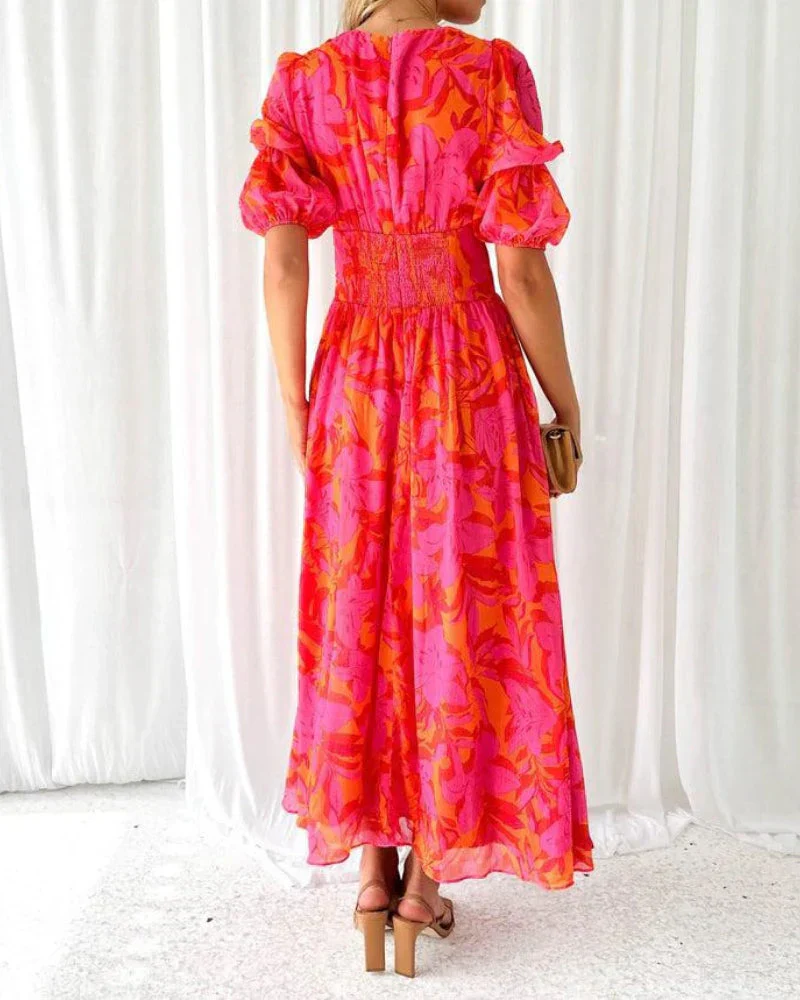 Derana - Maxi Abito Rosso Rosa - Image 3