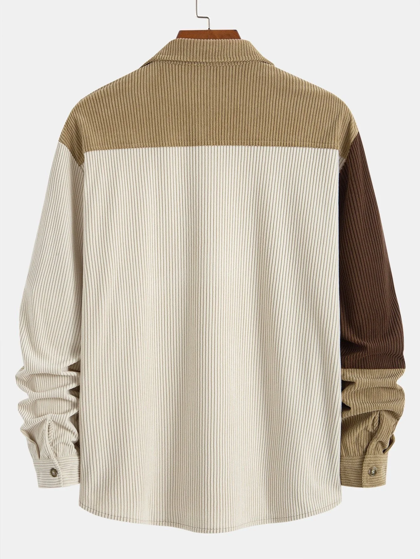 Dermot - Set Camicia Con Cappuccio e Pantaloni In Velluto a Coste Patchwork - Image 4