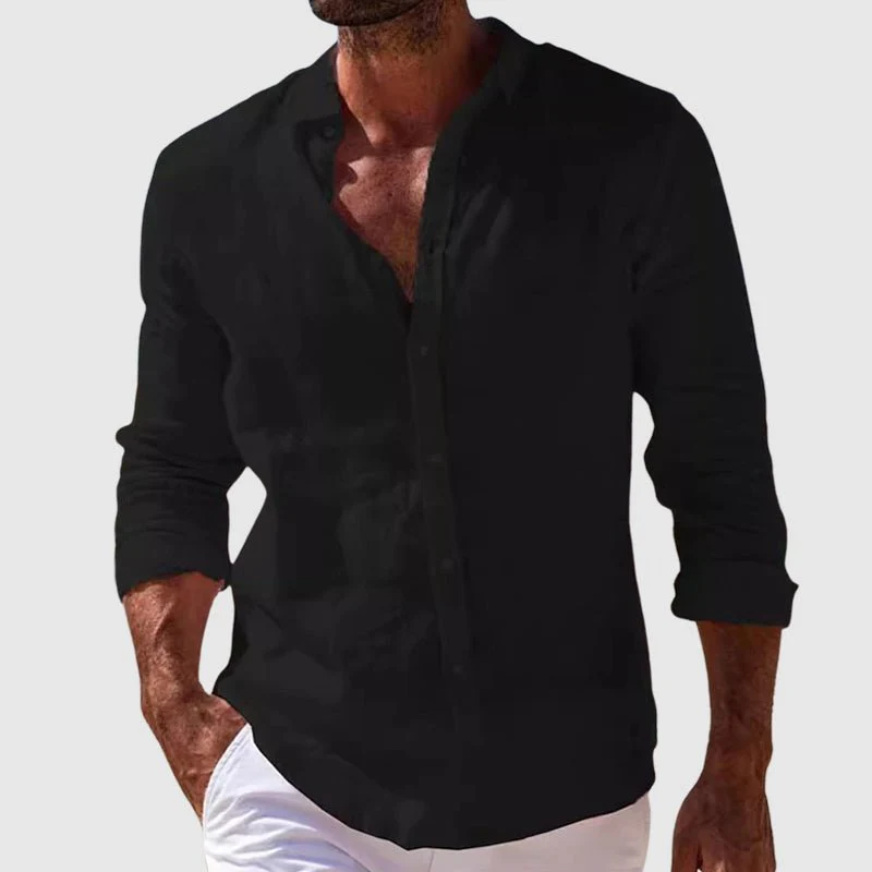 Derrik - Elegante Camicia In Lino in Stile Costiero - Image 3