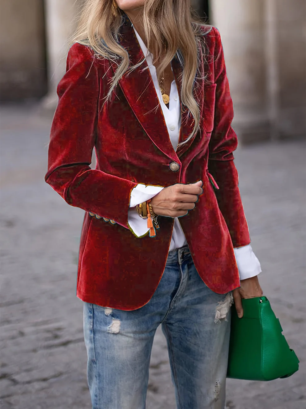 Desiree - Blazer Elegante Retrò Con un Solo Bottone - Image 2