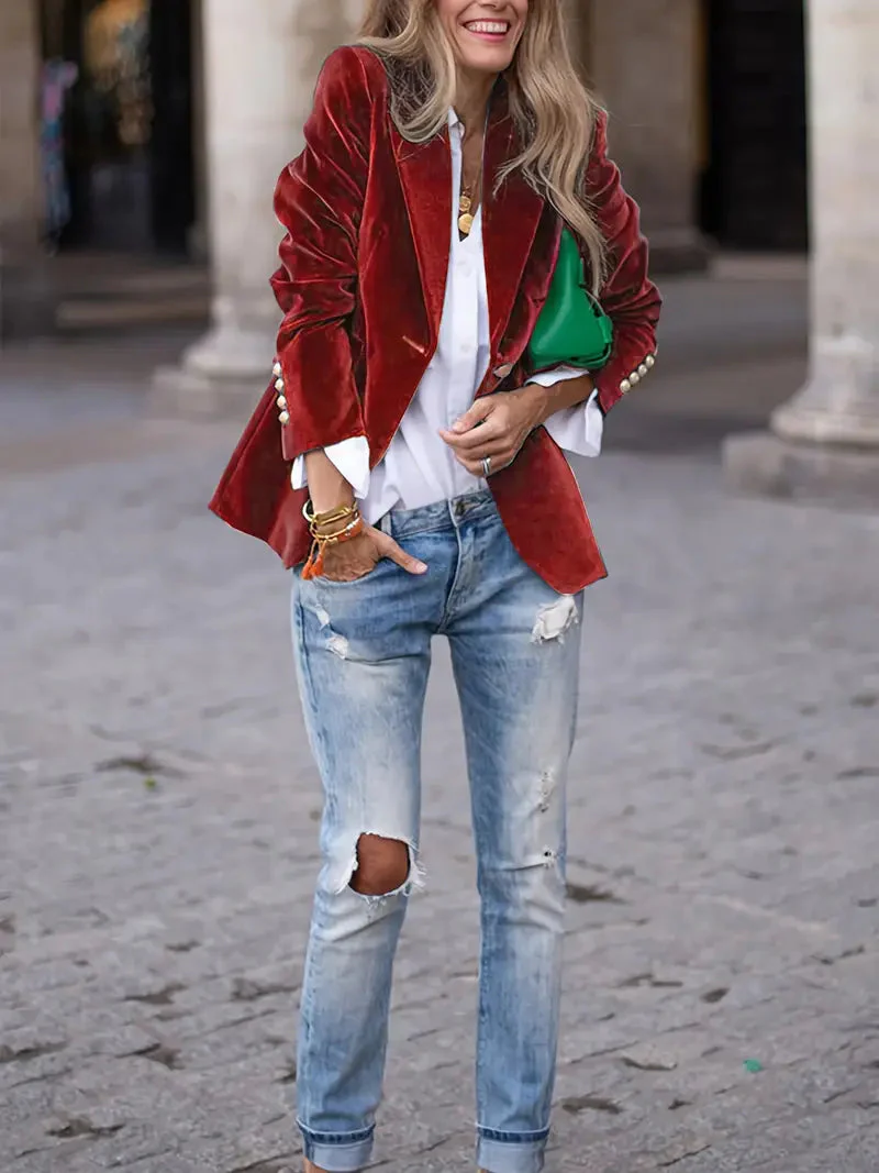 Desiree - Blazer Elegante Retrò Con un Solo Bottone - Image 8