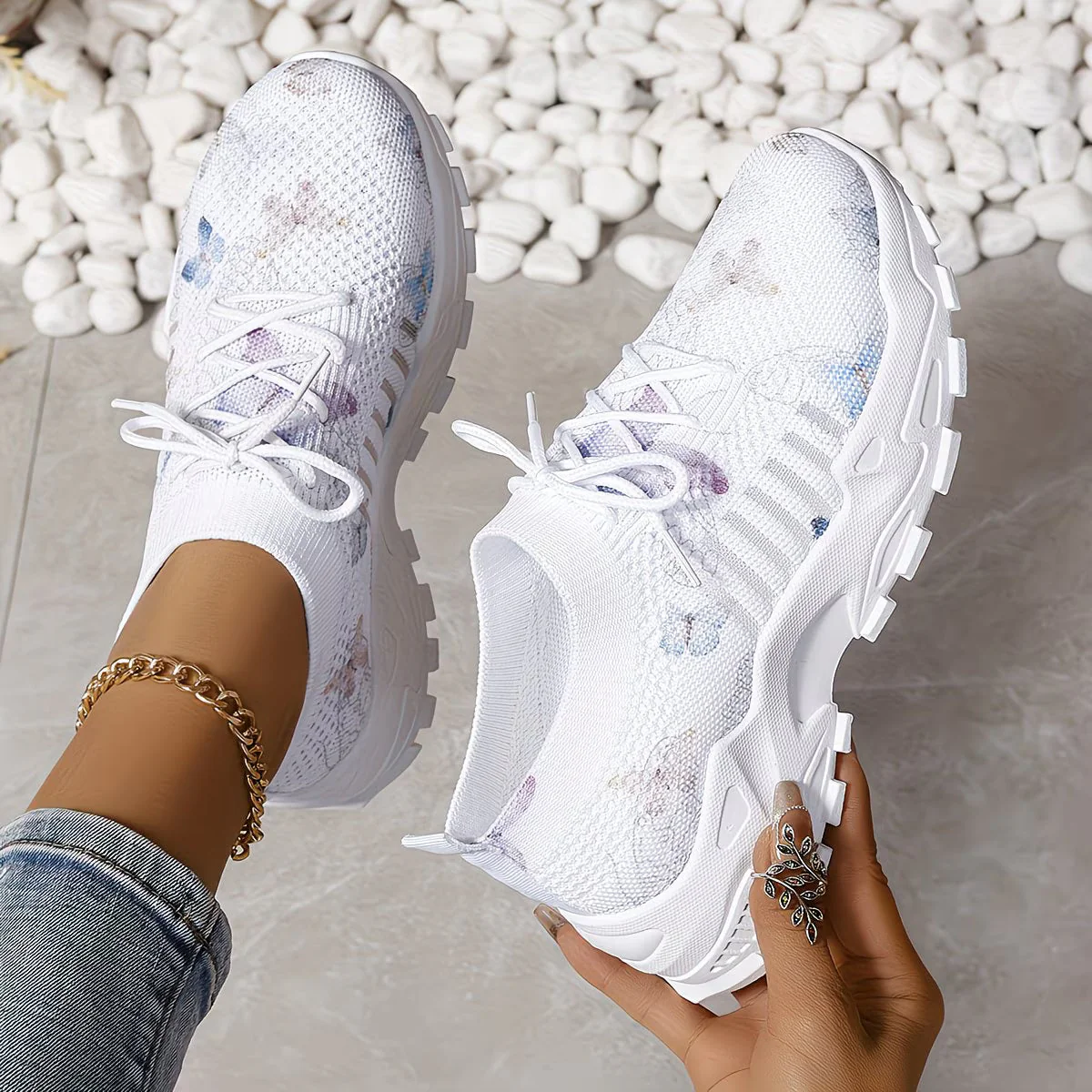Destinee - Sneaker Con Lacci e Stampa a Farfalle - Image 10