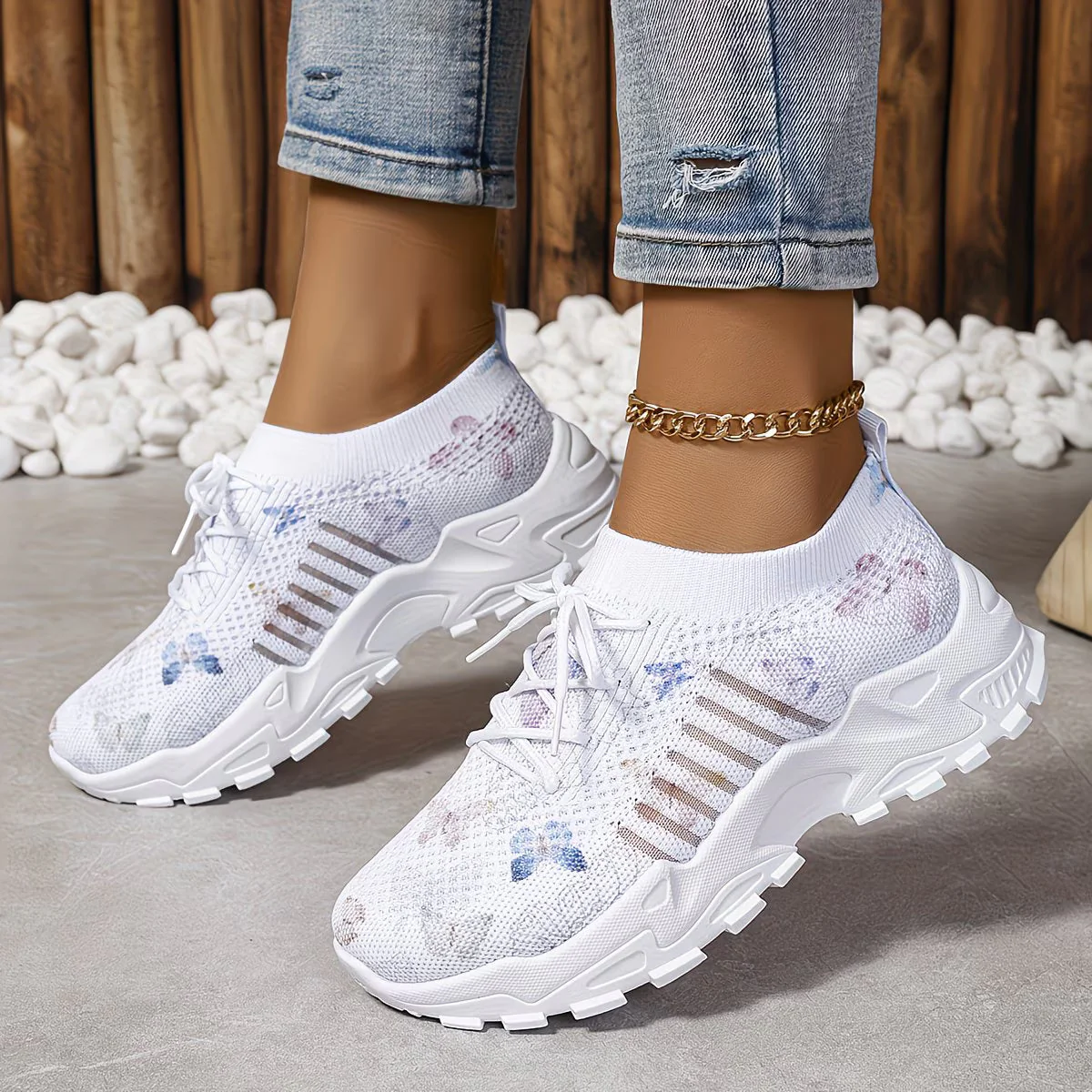 Destinee - Sneaker Con Lacci e Stampa a Farfalle - Image 11