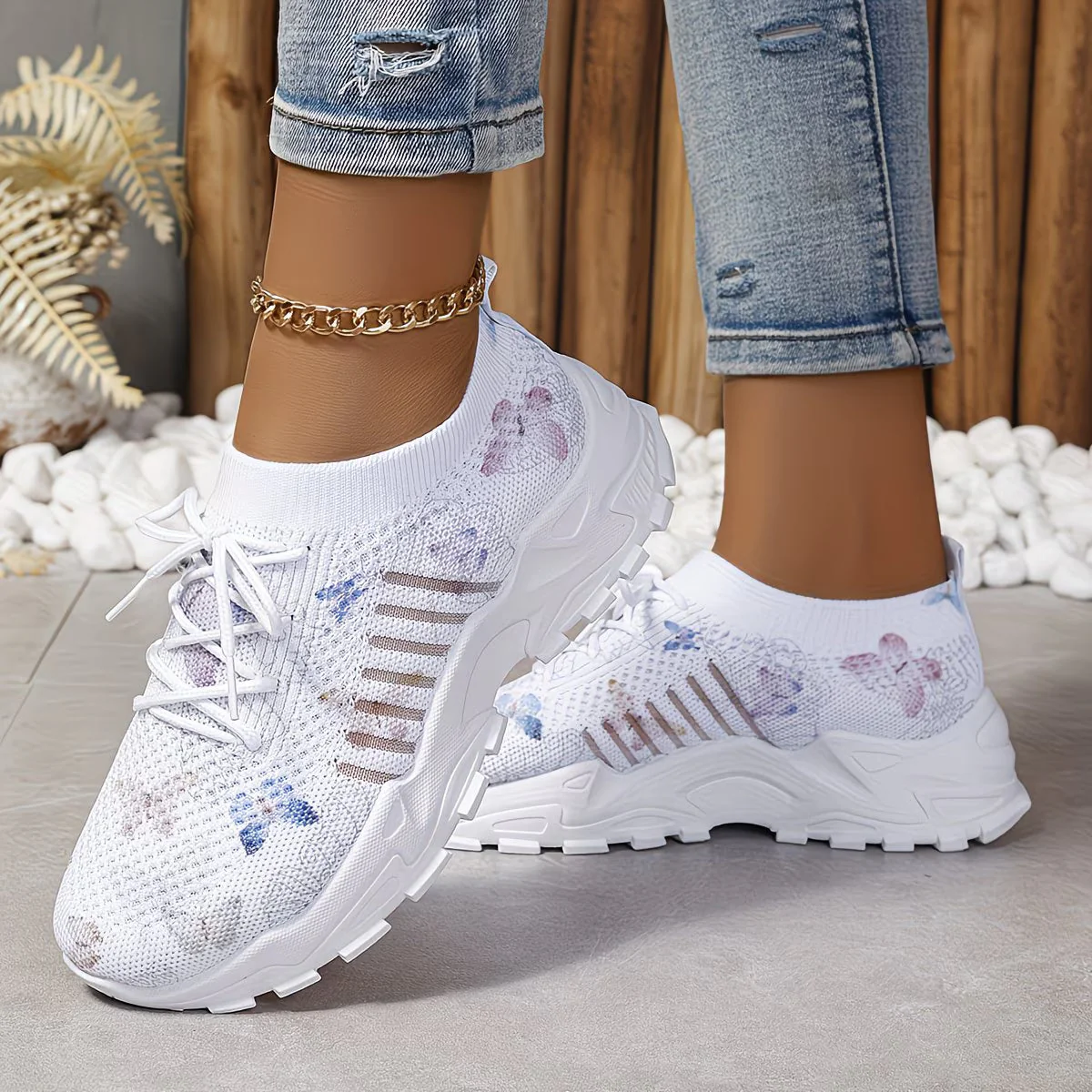 Destinee - Sneaker Con Lacci e Stampa a Farfalle - Image 12