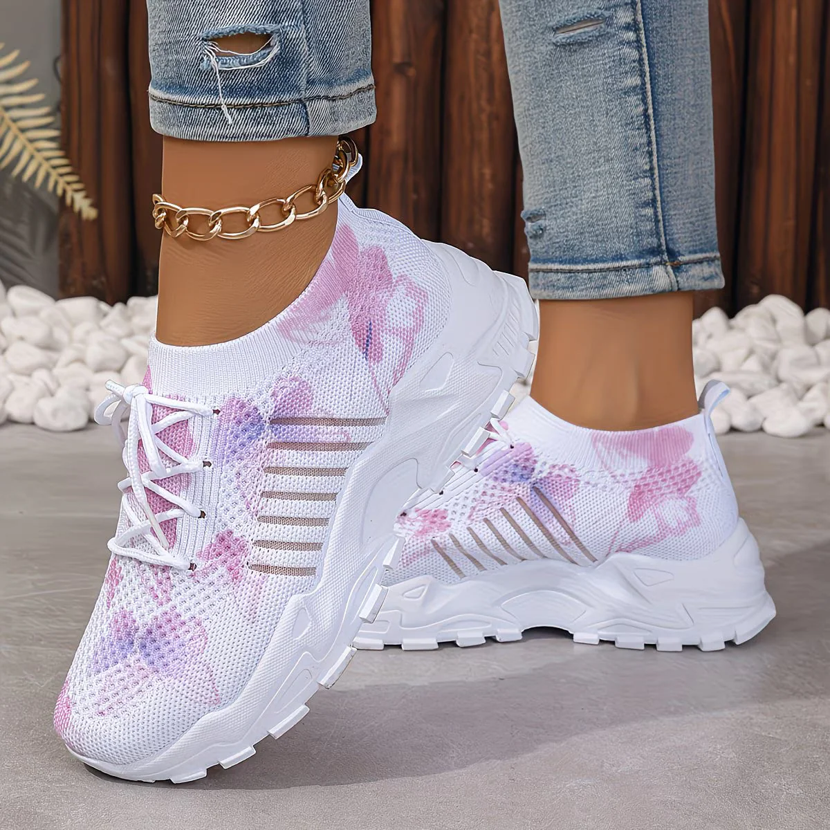 Destinee - Sneaker Con Lacci e Stampa a Farfalle - Image 14