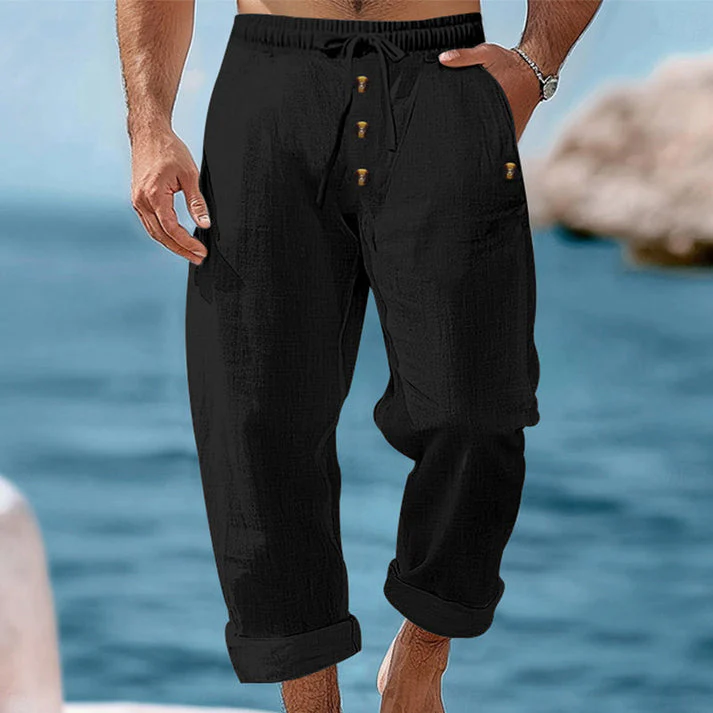 Devillier - Pantaloni Casual in Lino Con Coulisse - Image 2