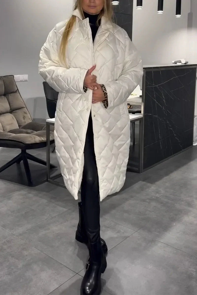 Devine - Elegante Cappotto Trapuntato Con Fodera Leopardata - Image 2