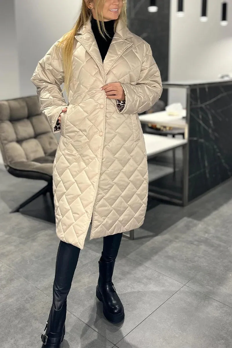 Devine - Elegante Cappotto Trapuntato Con Fodera Leopardata - Image 3