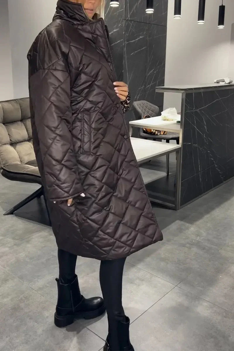 Devine - Elegante Cappotto Trapuntato Con Fodera Leopardata - Image 8