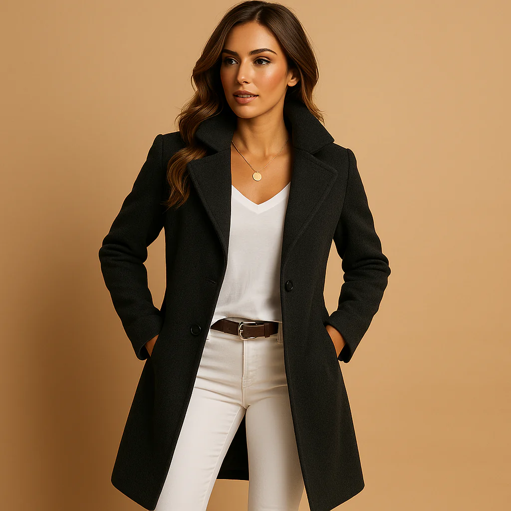 Dfina - Elegante Cappotto Lungo Con Abbottonatura
