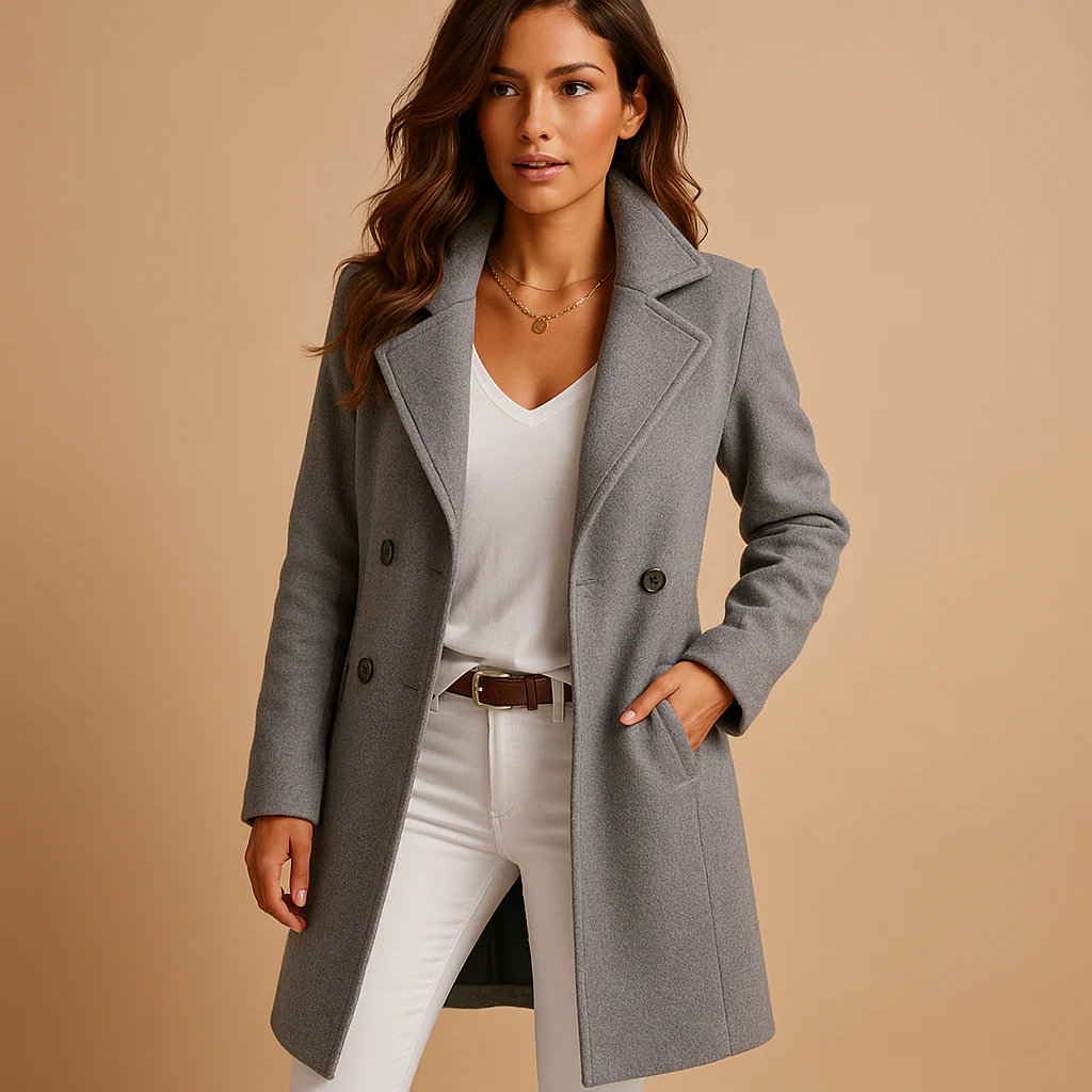 Dfina - Elegante Cappotto Lungo Con Abbottonatura - Image 2