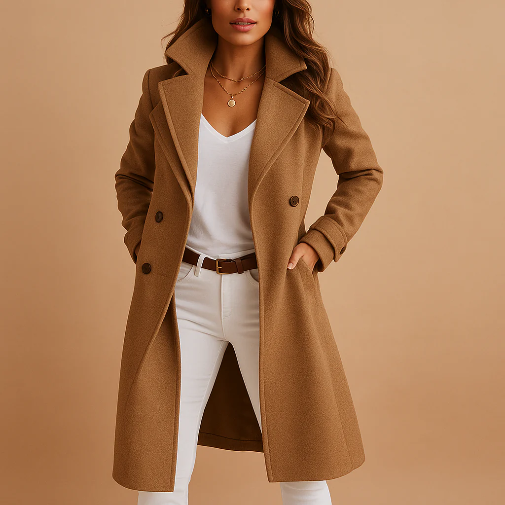 Dfina - Elegante Cappotto Lungo Con Abbottonatura - Image 3