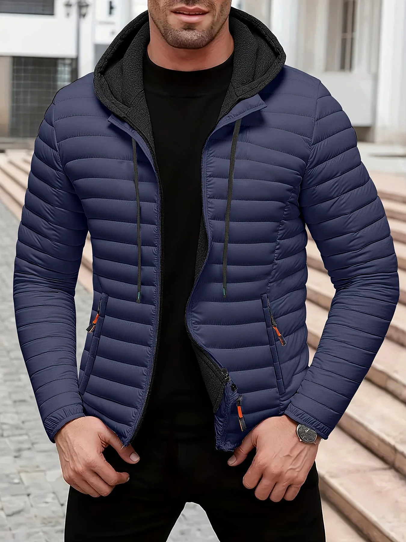 Dielmar - Giacca Trapuntata Con Cappuccio E Zip Frontale - Image 7