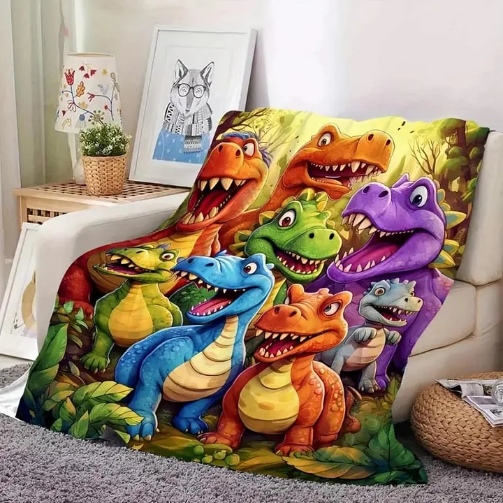 DinoSnuggle - Morbida e Divertente Coperta con Dinosauri Stampa Digitale HD - Image 3