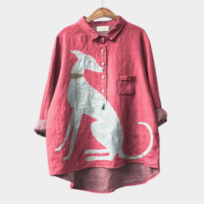 Dovile - Camicetta Elegante Con Stampa Cane - Image 6